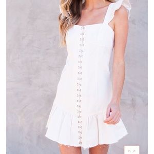 Denim White Summer dress sugar Lips Boutique XS